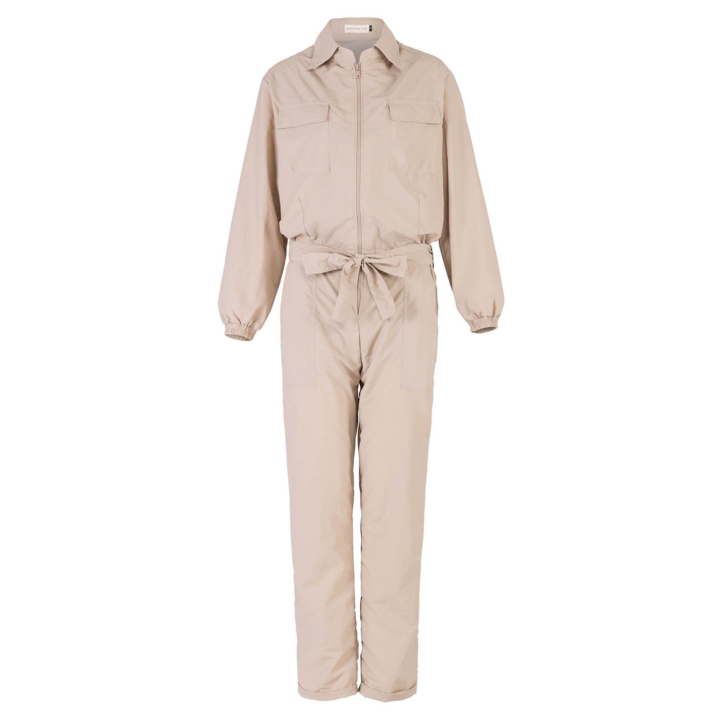 AMELIA Recycled Travel Jumpsuit, in Sand Beige