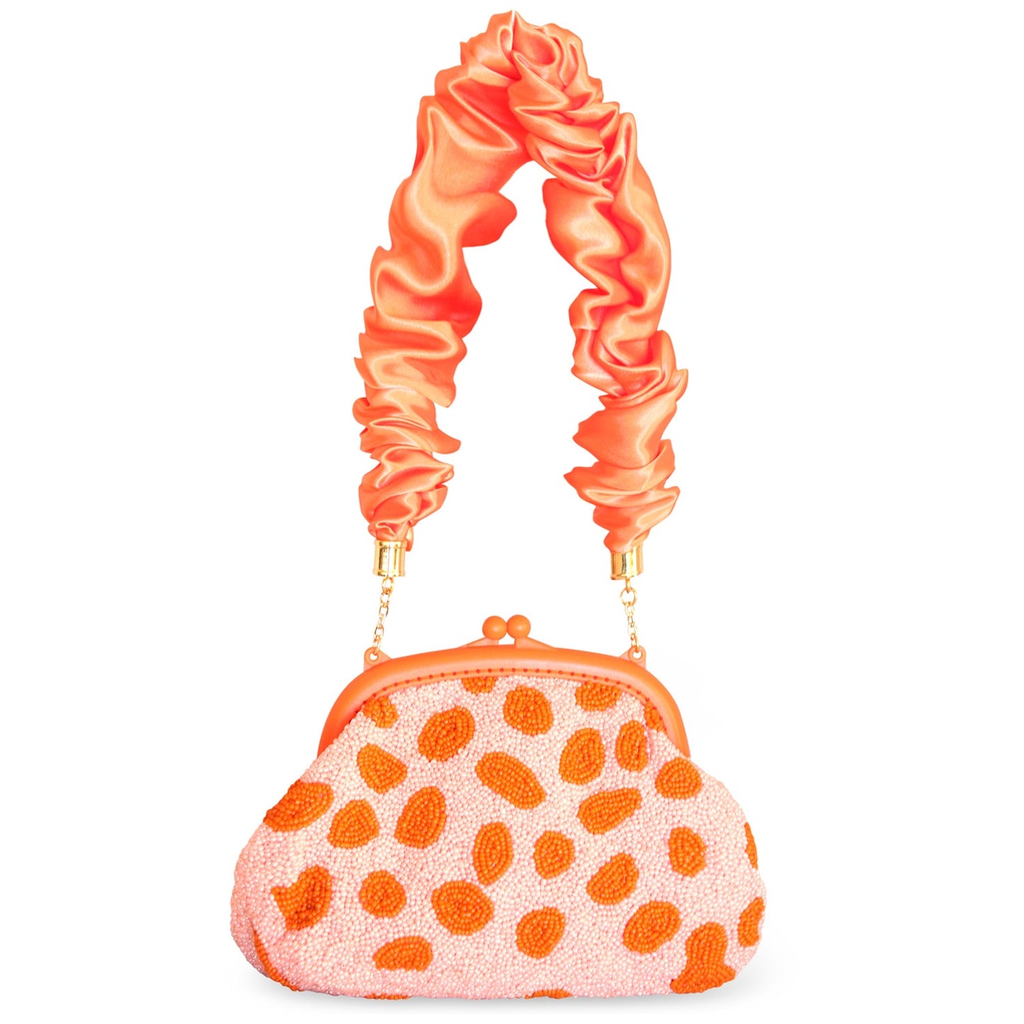 ARNOLDI PEACHPUFF Hand-beaded Clutch Bag In Orange & Peach