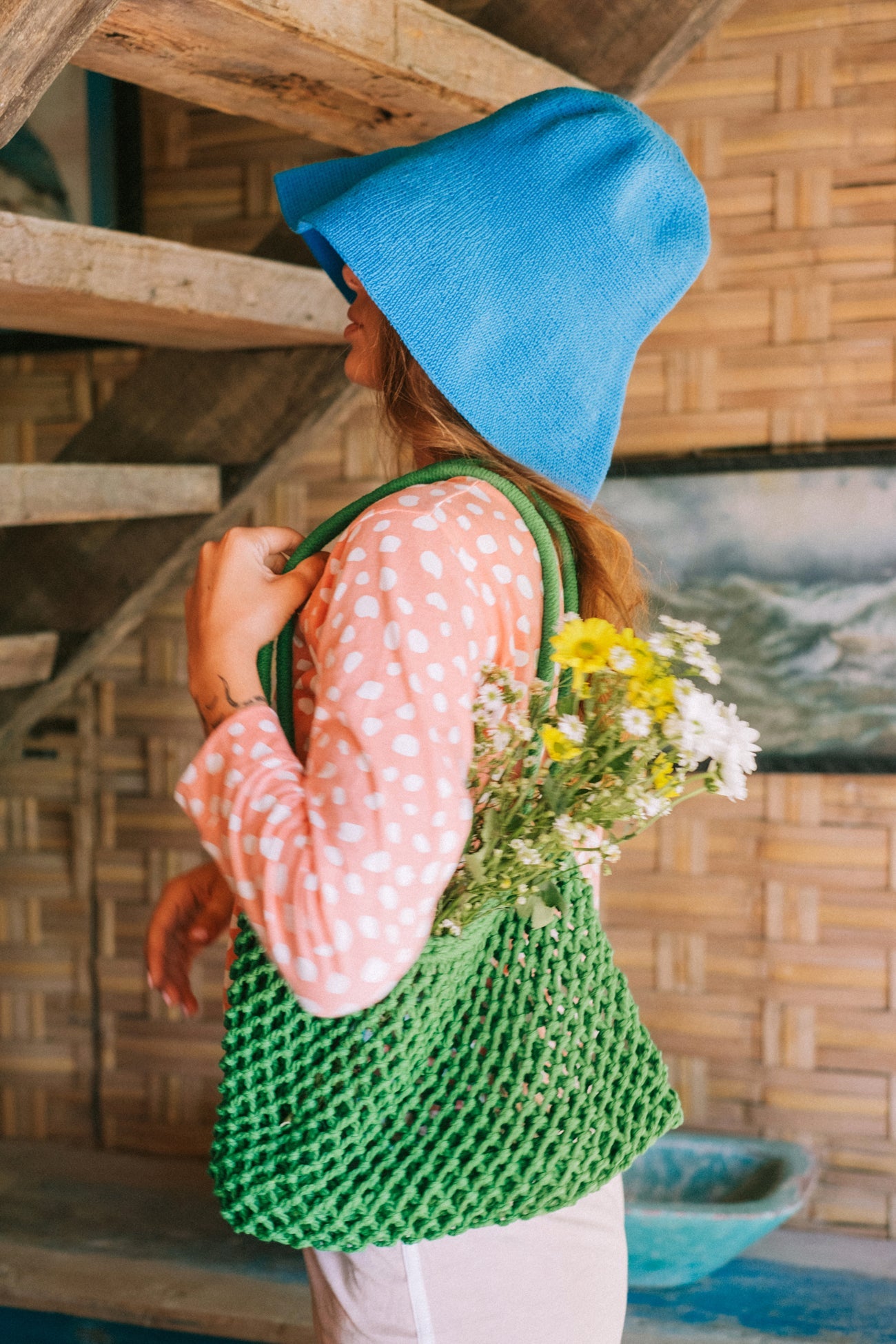 CASSANDRA Macrame Bag In Green