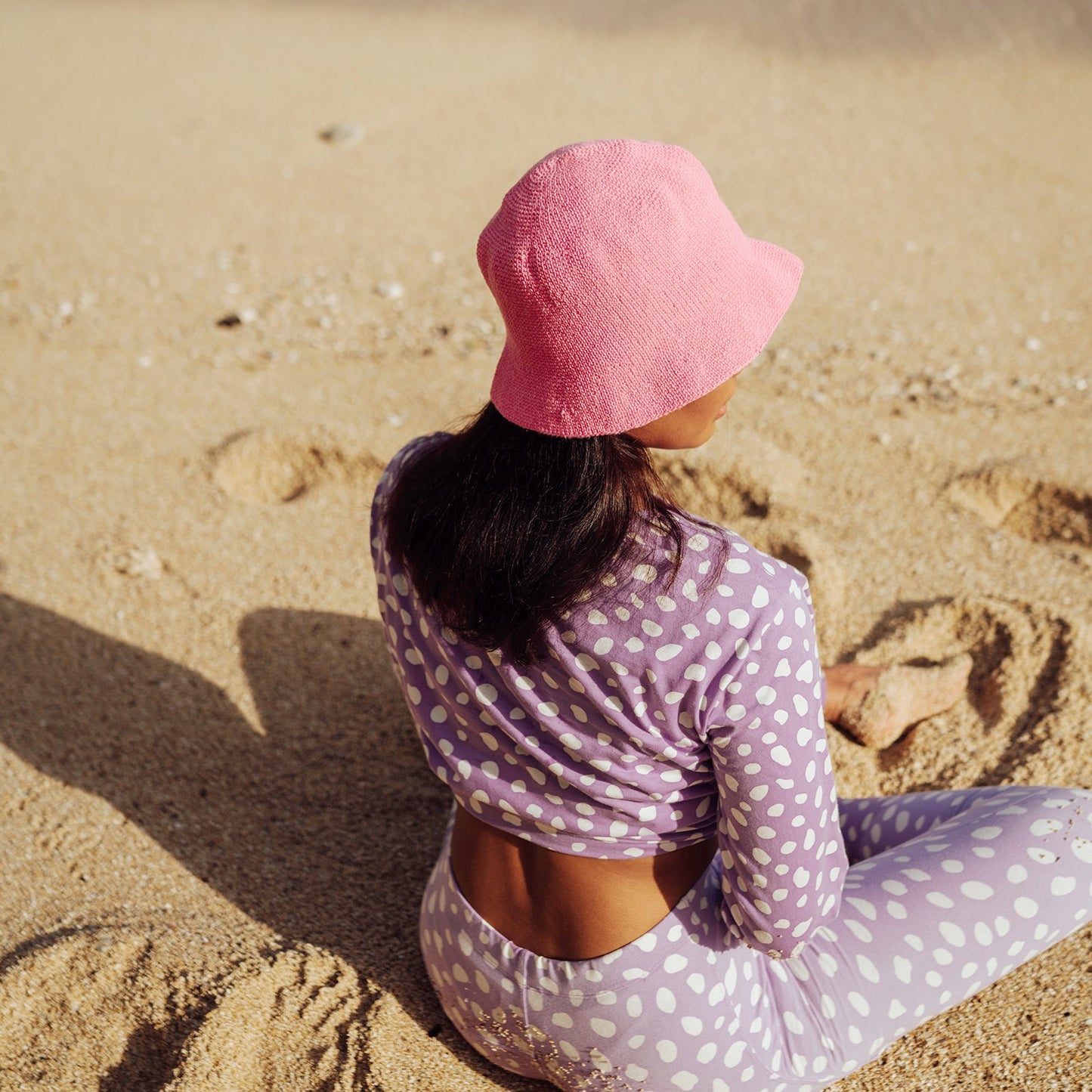 FLORETTE Crochet Bucket Hat In Pink