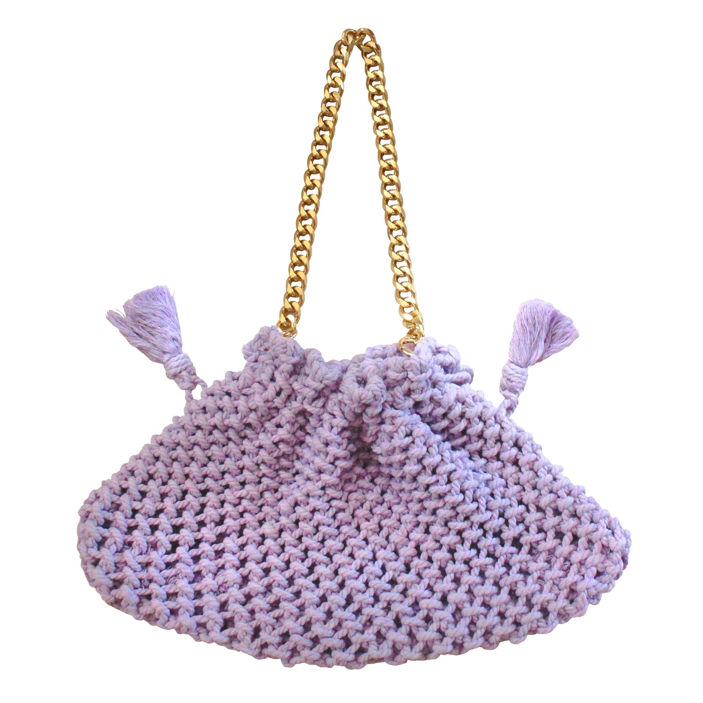 LYON Macrame Tote Bag, in Lilac