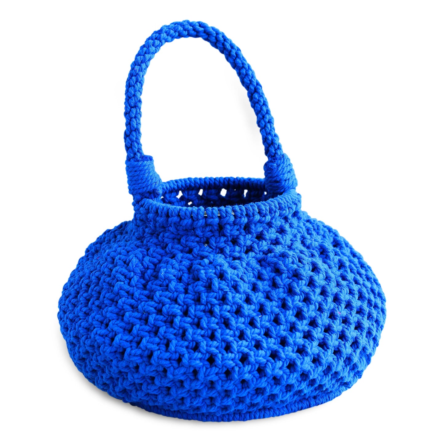 NAGA Macrame Bucket Bag, in Azure Blue