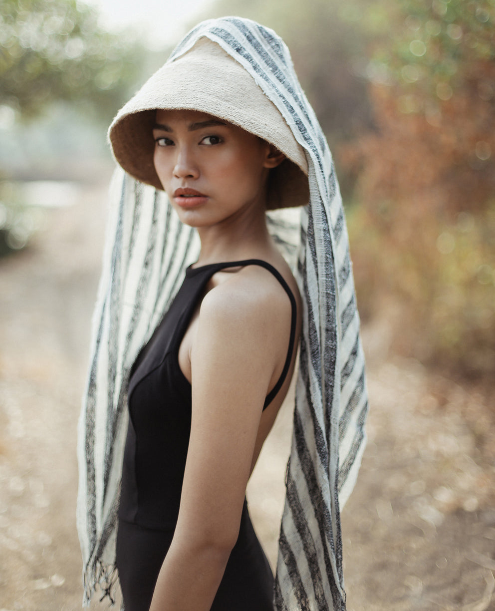 NAOMI Jute Clochet Straw Hat in Nude Beige