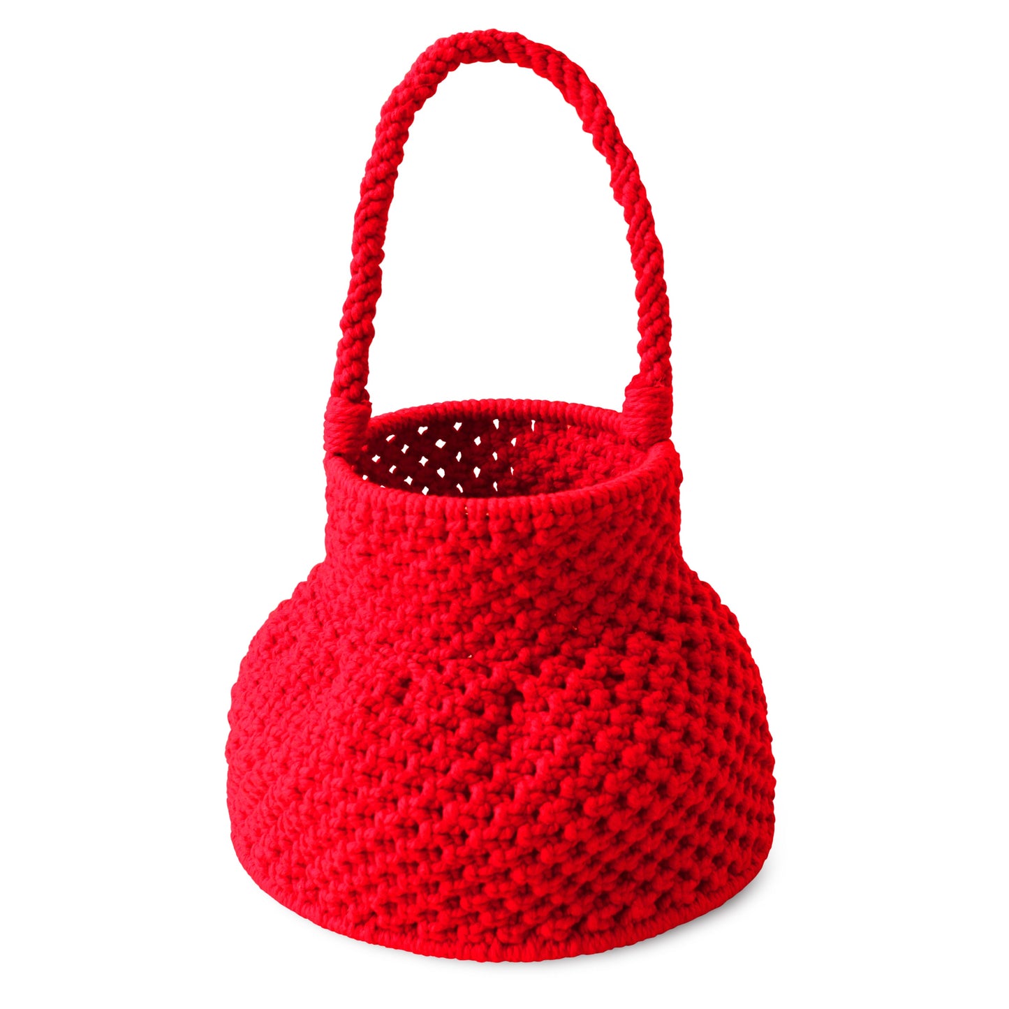 PETITE NAGA Macrame Bucket Bag In Scarlet Red