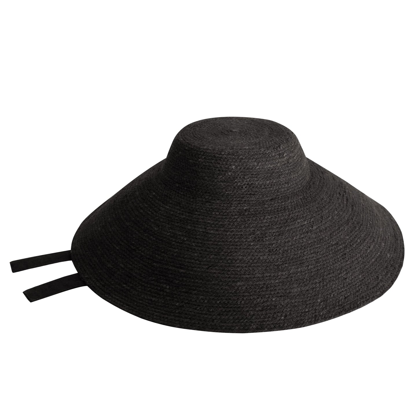 REIGN Jute Straw Hat In Black