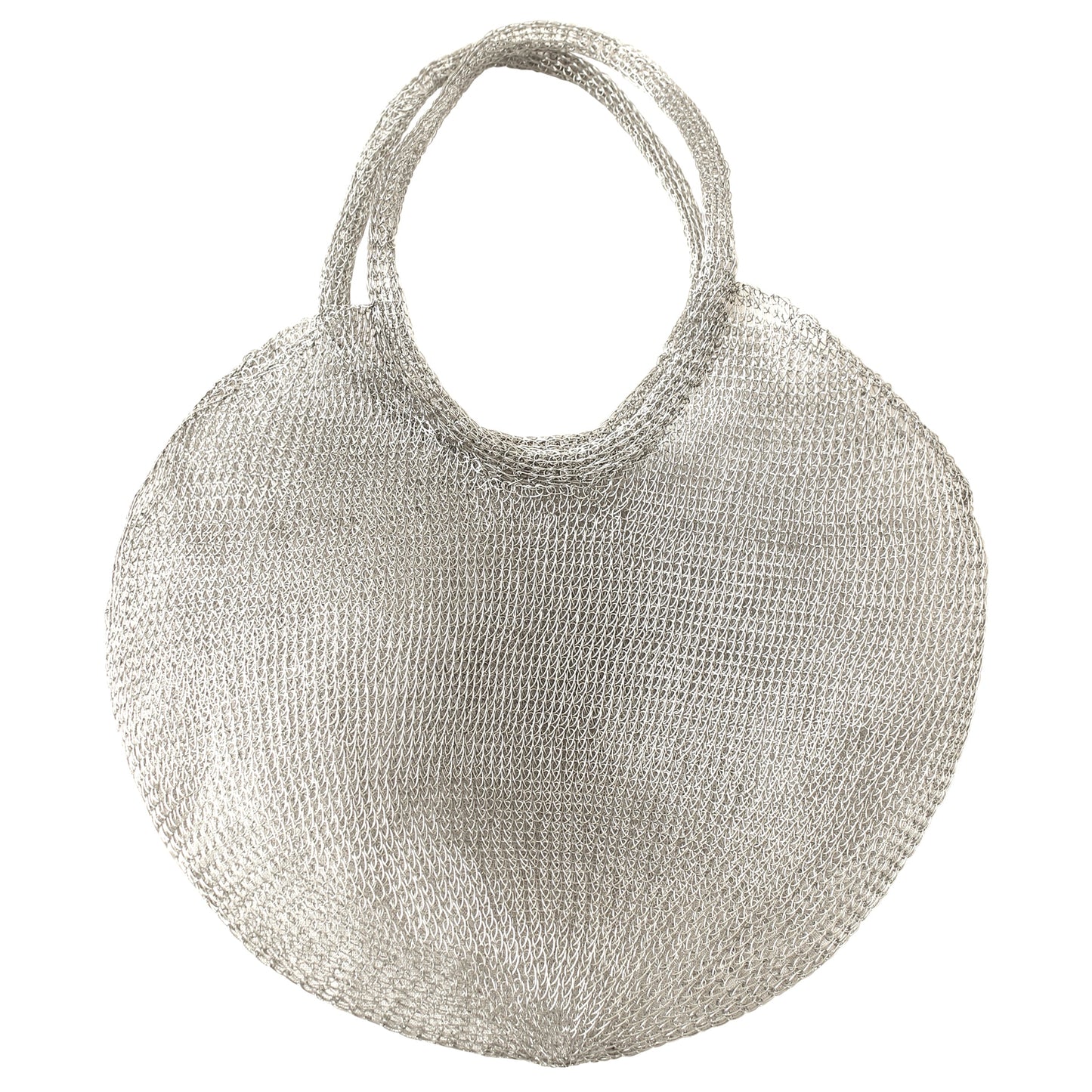 SOL Mesh Wire Tote Bag in Silver